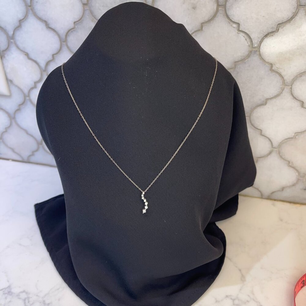 ✨ 14K Gold Diamond Journey Pendant Necklace | Genuine Diamonds | Sterling Chain